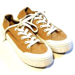 Mad Love Platform Casual Low Sneakers Shoes Tan & White Women's Size 9